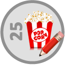 You've earned a badge for writing 25 movie reviews. Wrote 25 Movie Reviews